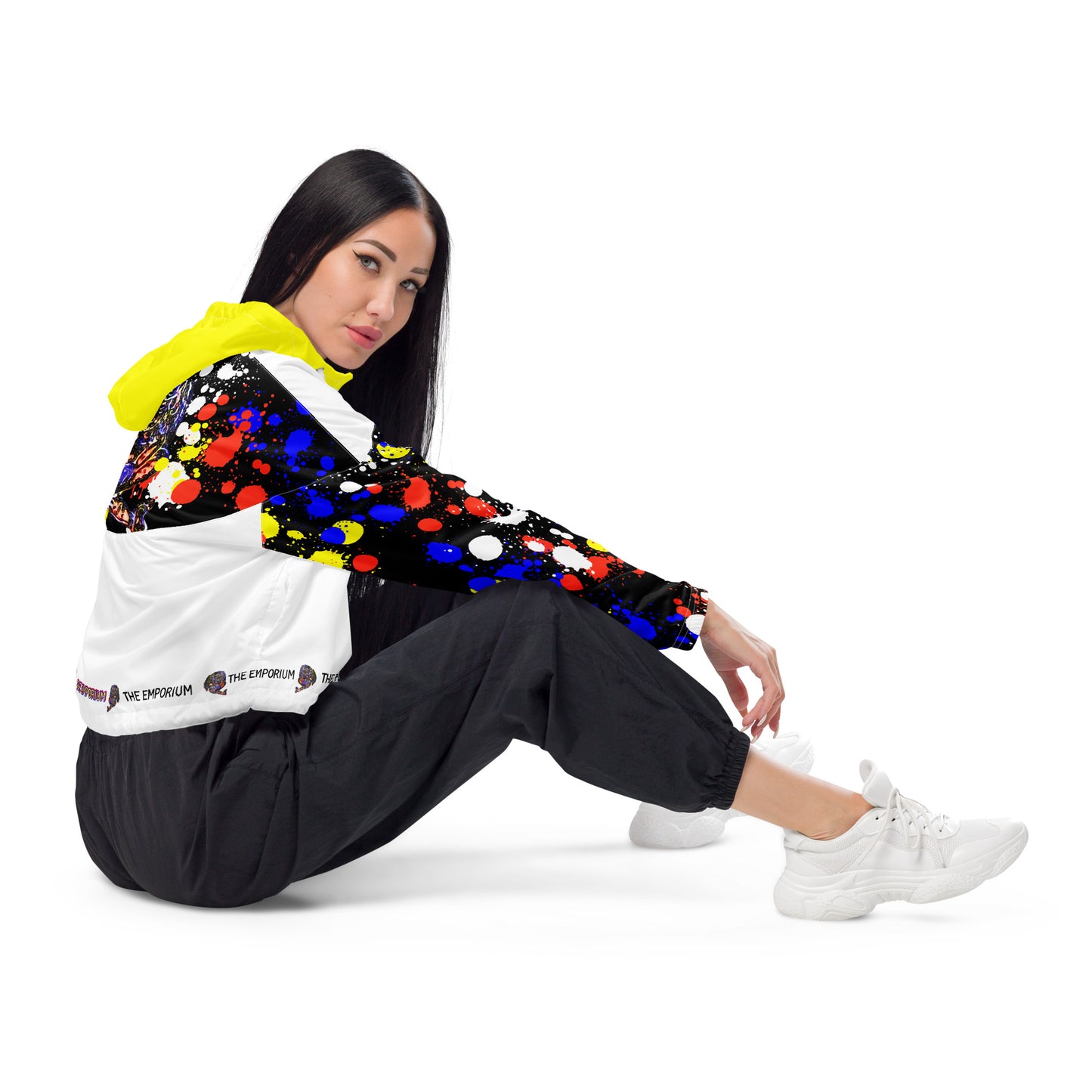 Splattered Cropped Windbreaker