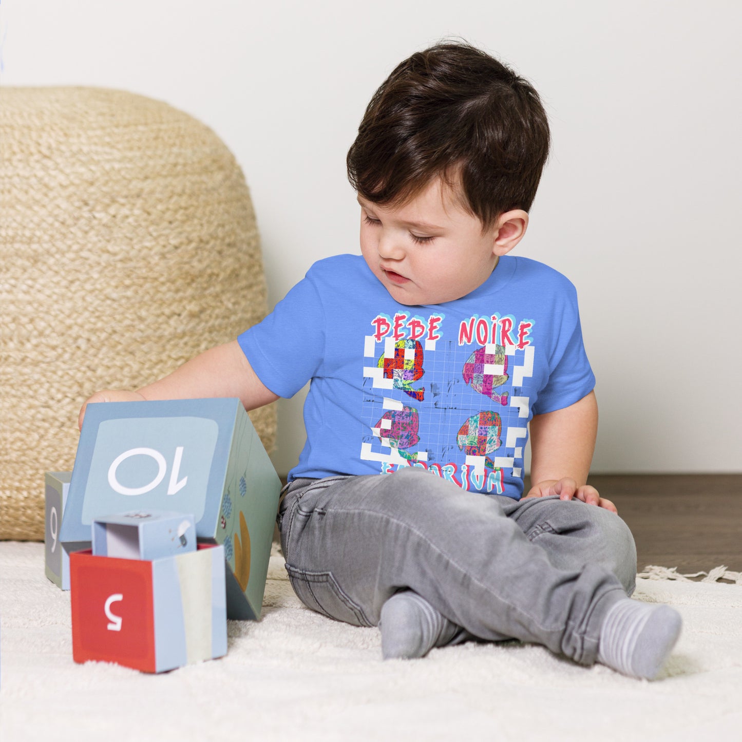 Grid Imprint Baby Tee