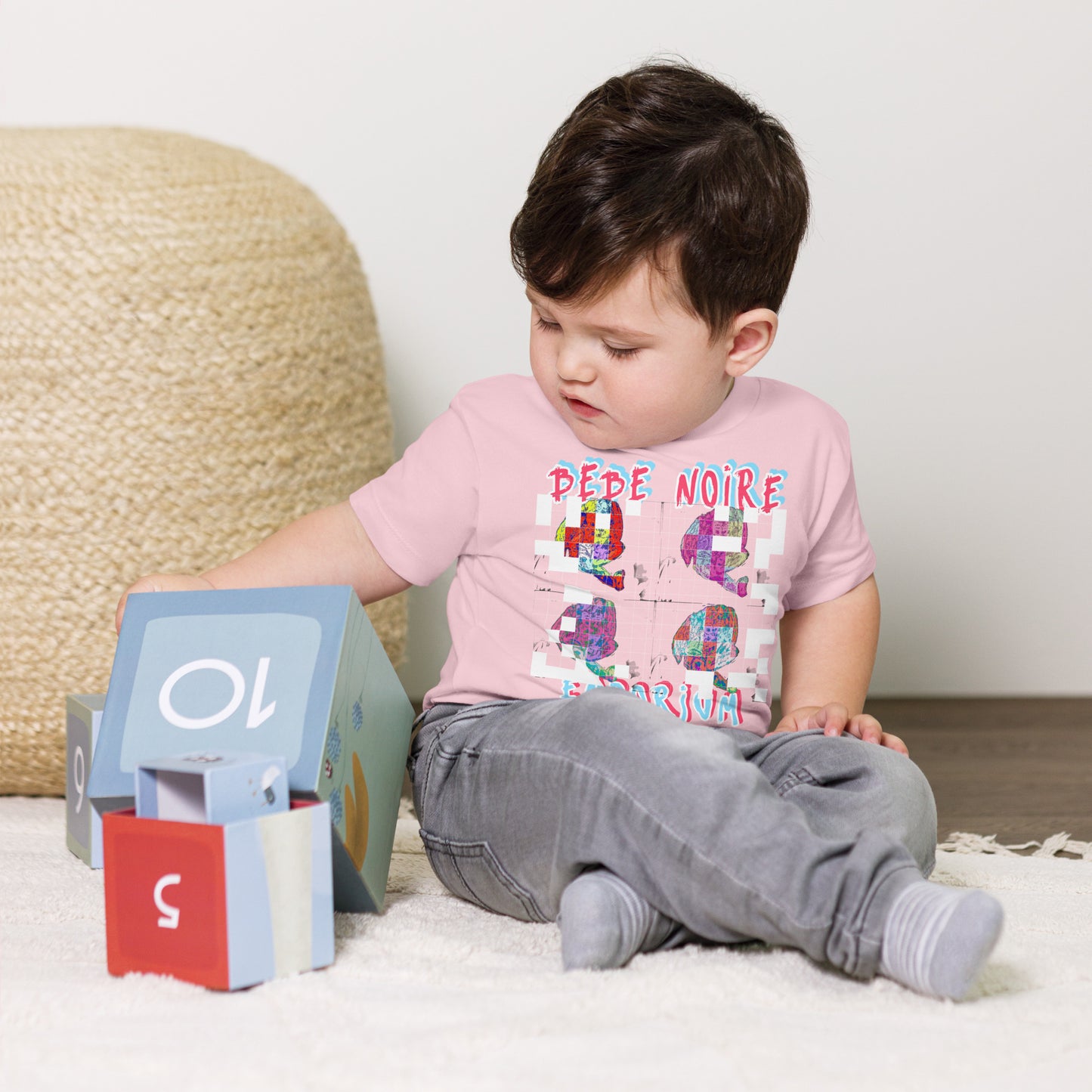 Grid Imprint Baby Tee