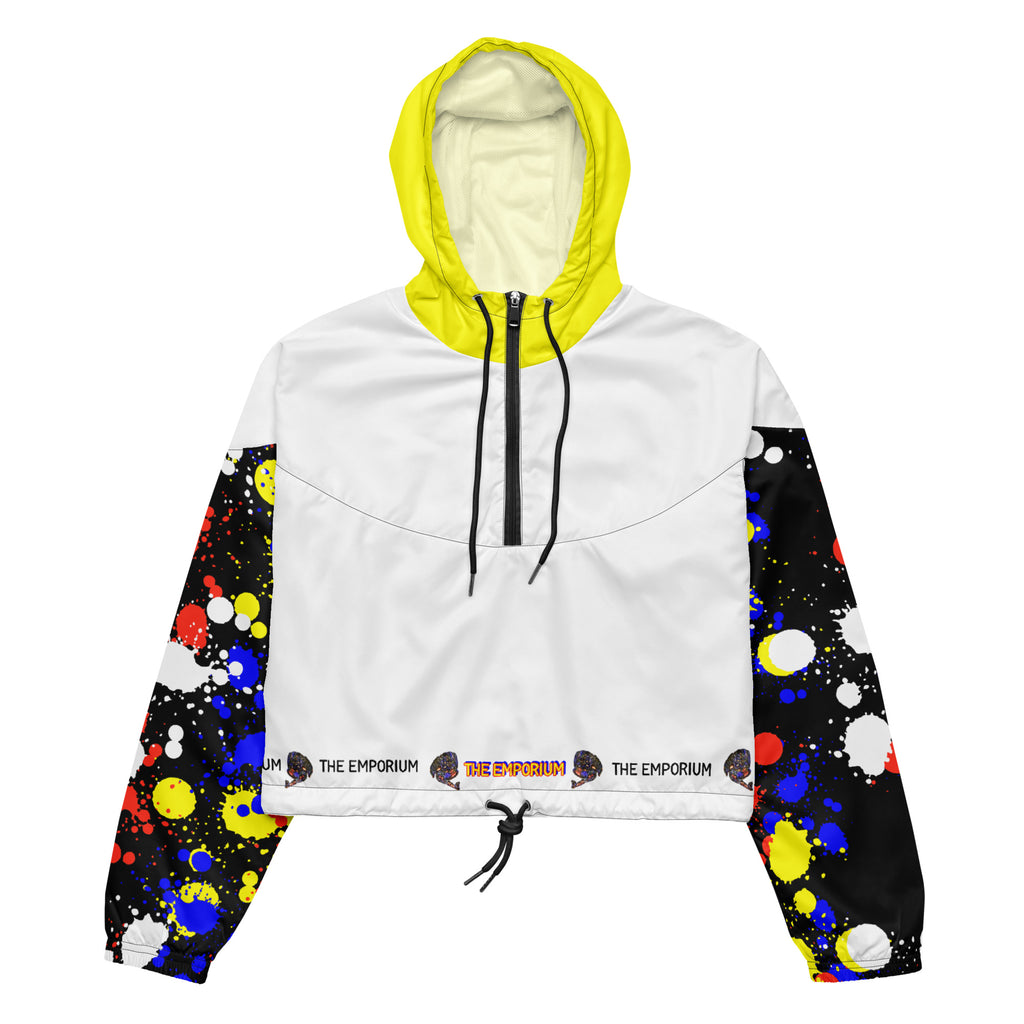 Splattered Cropped Windbreaker