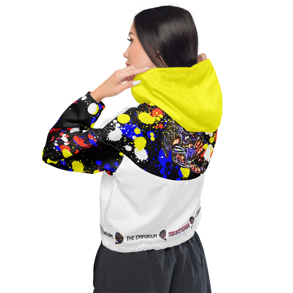 Splattered Cropped Windbreaker