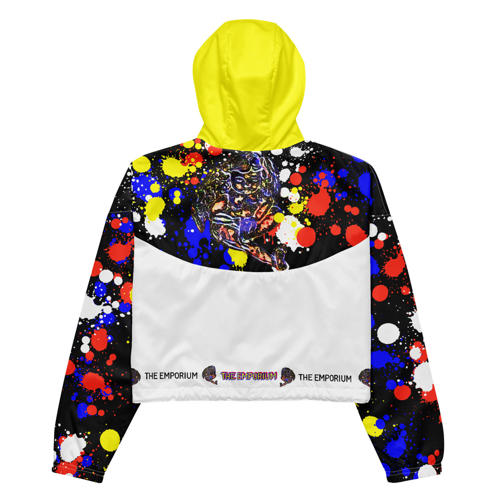 Splattered Cropped Windbreaker