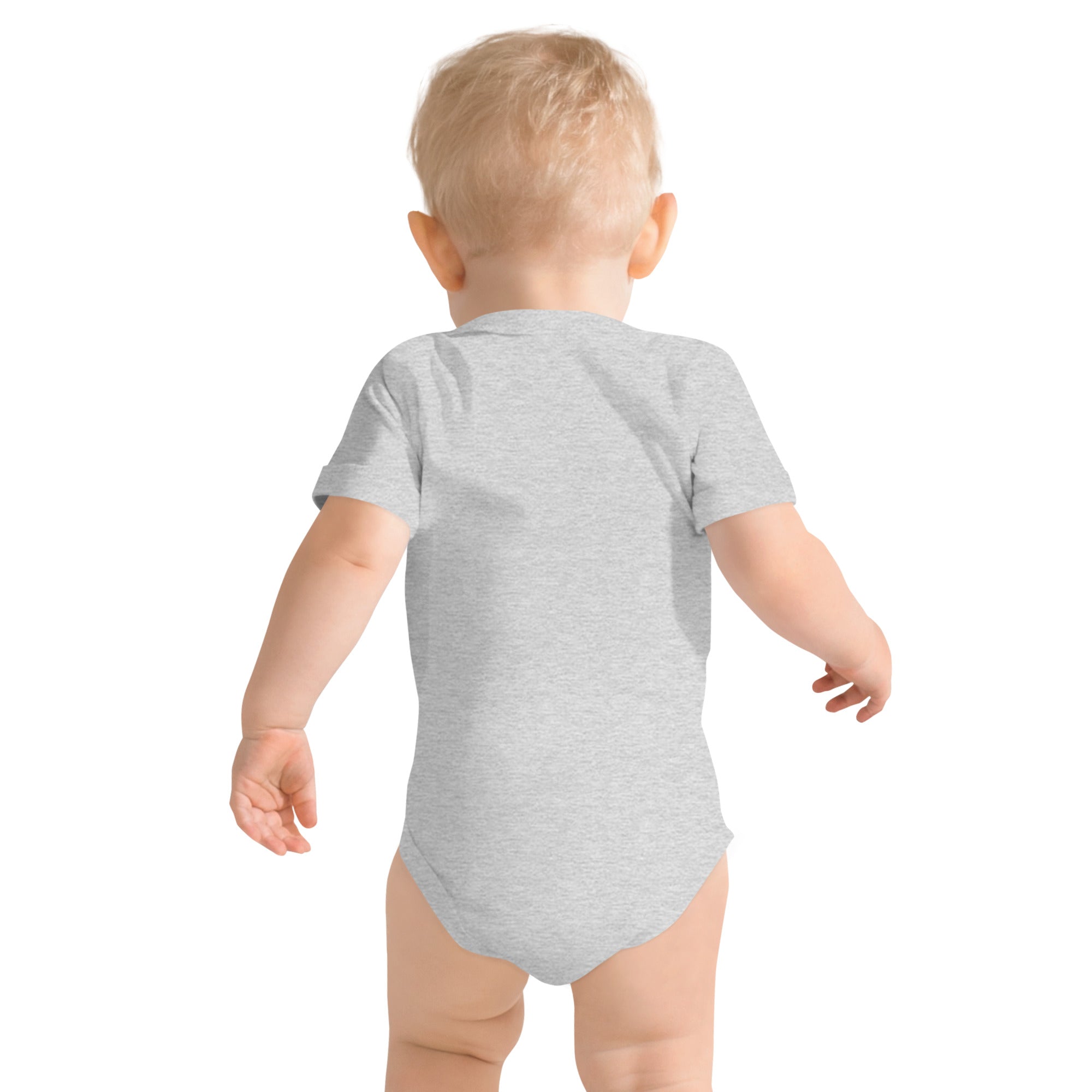 Grid Imprint Baby Onesie