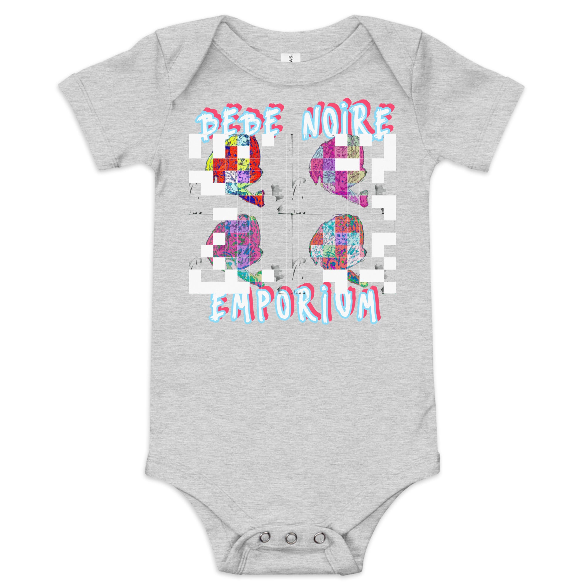 Grid Imprint Baby Onesie