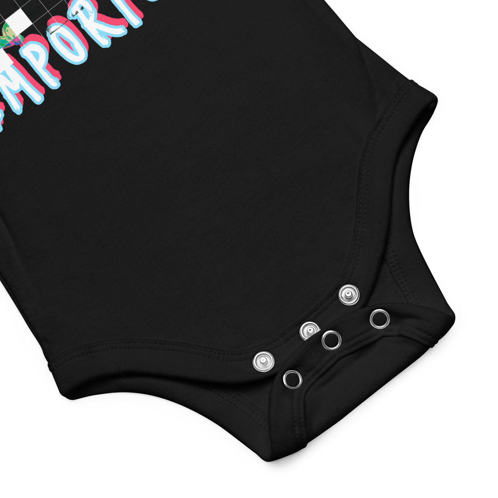 Grid Imprint Baby Onesie