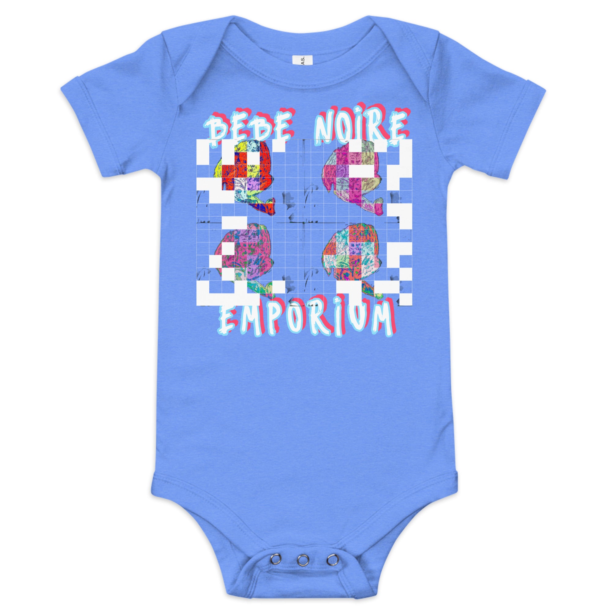 Grid Imprint Baby Onesie