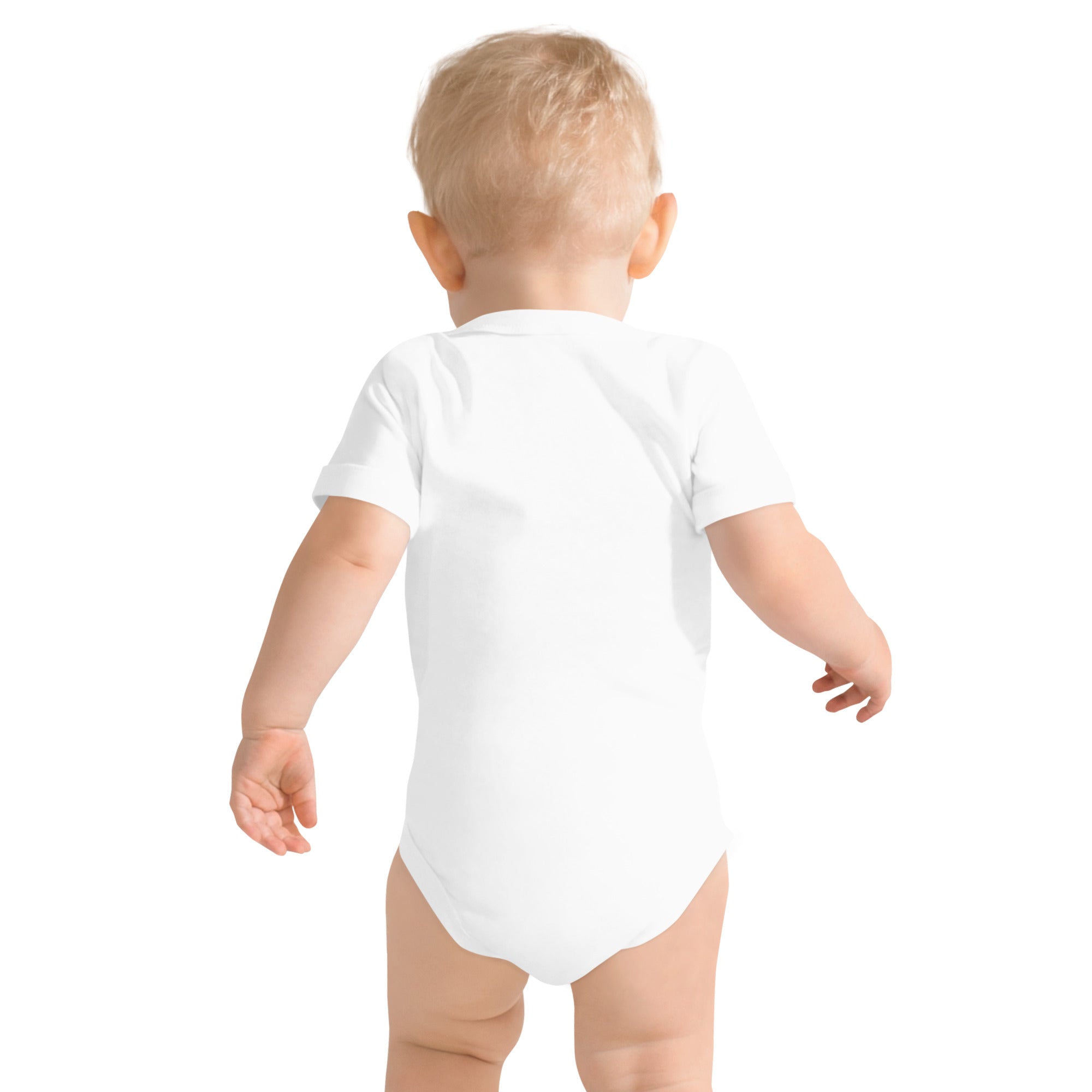 Grid Imprint Baby Onesie