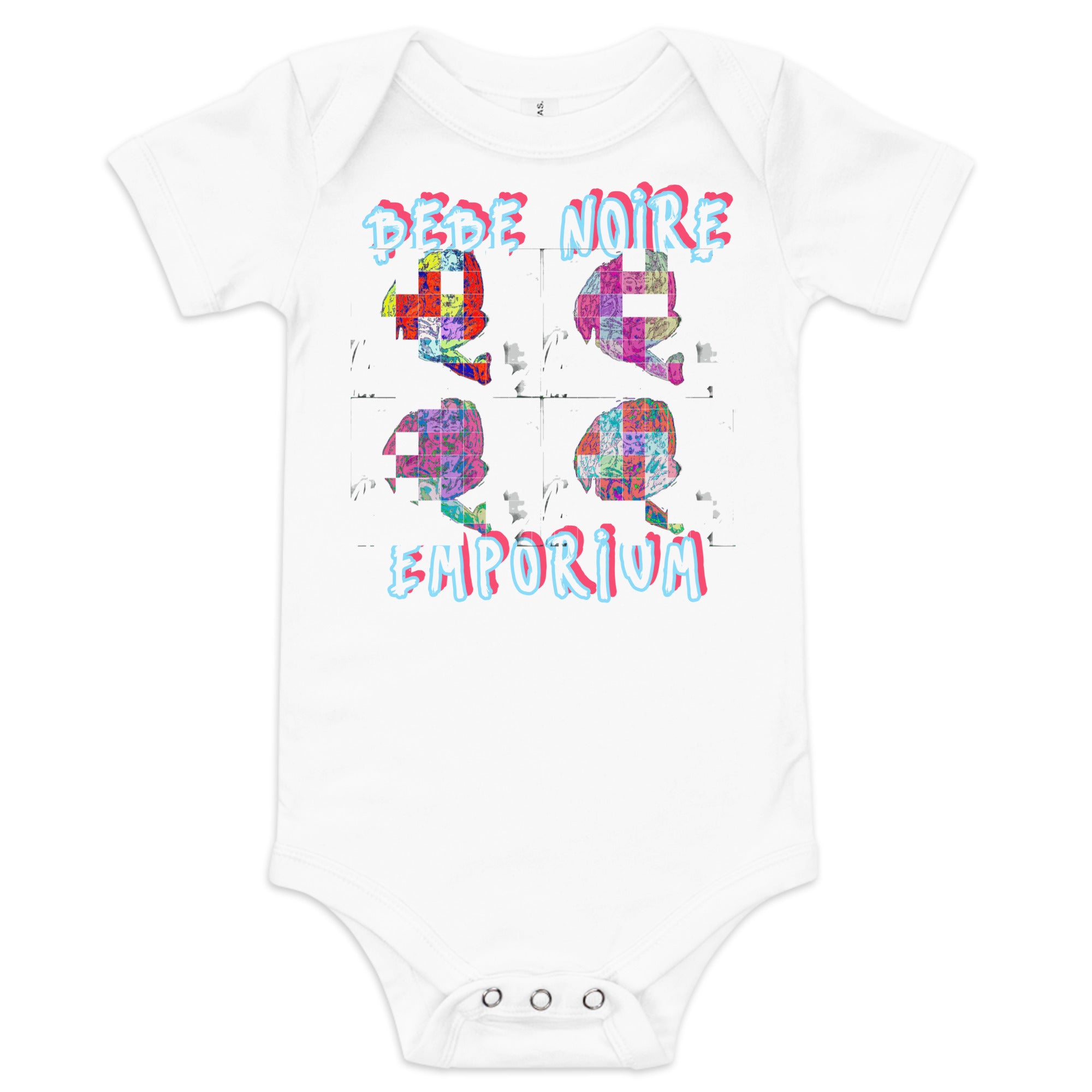 Grid Imprint Baby Onesie