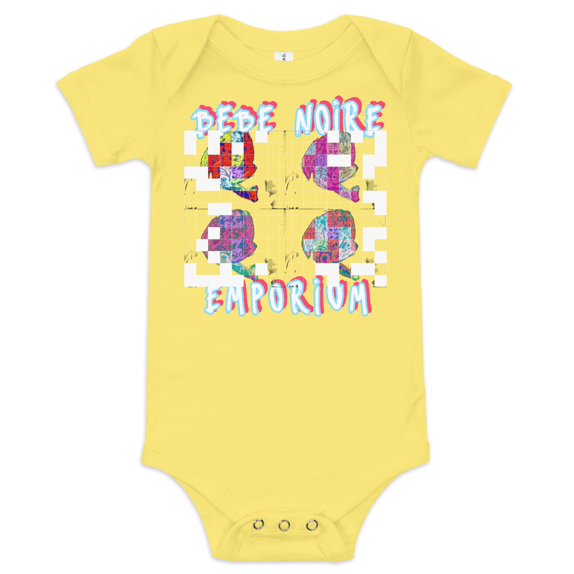 Grid Imprint Baby Onesie